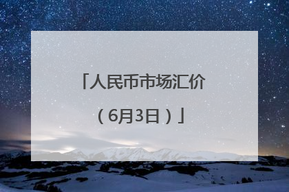 人民币市场汇价（6月3日）
