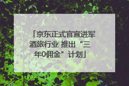 京东正式官宣进军酒旅行业 推出“三年0佣金”计划