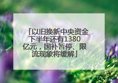 以旧换新中央资金下半年还有1380亿元，国补暂停、限流现象将缓解
