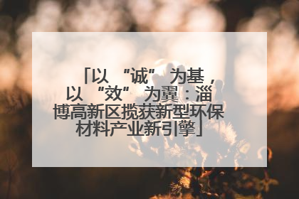 以 “诚” 为基，以 “效” 为翼：淄博高新区揽获新型环保材料产业新引擎