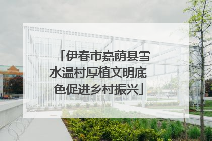 伊春市嘉荫县雪水温村厚植文明底色促进乡村振兴