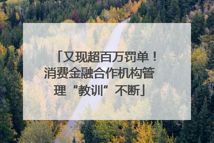 又现超百万罚单！消费金融合作机构管理“教训”不断