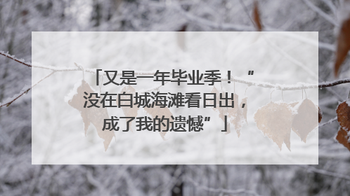 又是一年毕业季！“没在白城海滩看日出，成了我的遗憾”