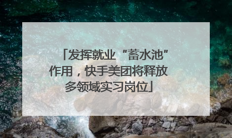 发挥就业“蓄水池”作用，快手美团将释放多领域实习岗位