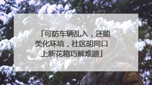 可防车辆乱入，还能美化环境，社区胡同口上新花箱巧解难题