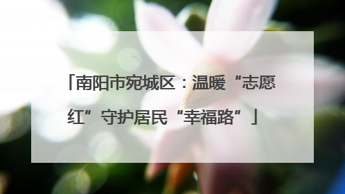 南阳市宛城区：温暖“志愿红”守护居民“幸福路”