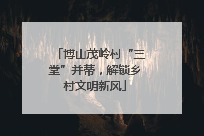 博山茂岭村“三堂”并蒂，解锁乡村文明新风