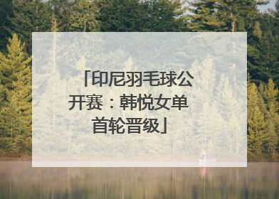 印尼羽毛球公开赛：韩悦女单首轮晋级