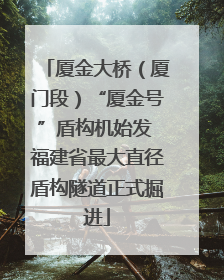 厦金大桥（厦门段）“厦金号”盾构机始发 福建省最大直径盾构隧道正式掘进