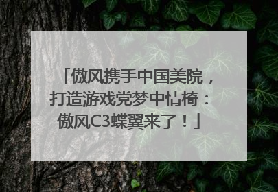 傲风携手中国美院，打造游戏党梦中情椅：傲风C3蝶翼来了！