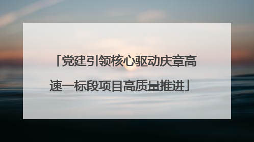 党建引领核心驱动庆章高速一标段项目高质量推进