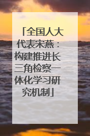 全国人大代表宋燕：构建推进长三角检察一体化学习研究机制