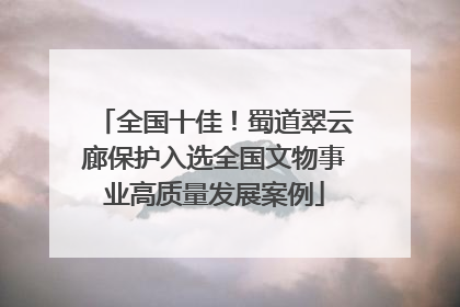 全国十佳！蜀道翠云廊保护入选全国文物事业高质量发展案例