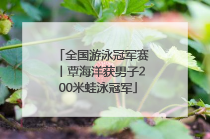 全国游泳冠军赛丨覃海洋获男子200米蛙泳冠军