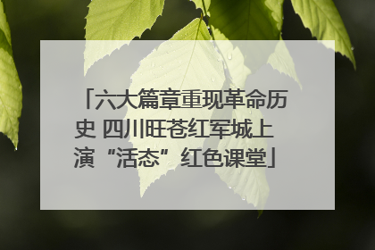 六大篇章重现革命历史 四川旺苍红军城上演“活态”红色课堂