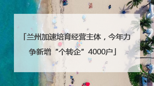 兰州加速培育经营主体，今年力争新增“个转企”4000户