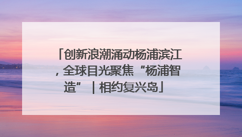 创新浪潮涌动杨浦滨江，全球目光聚焦“杨浦智造”｜相约复兴岛