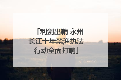 利剑出鞘 永州长江十年禁渔执法行动全面打响