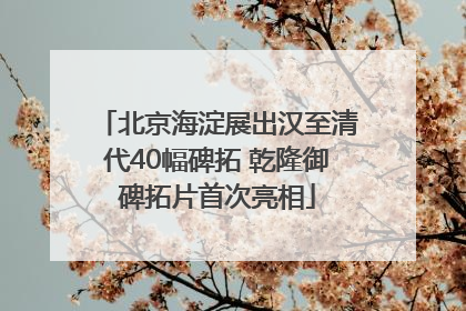 北京海淀展出汉至清代40幅碑拓 乾隆御碑拓片首次亮相