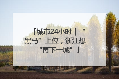 城市24小时｜“黑马”上位，浙江想“再下一城”
