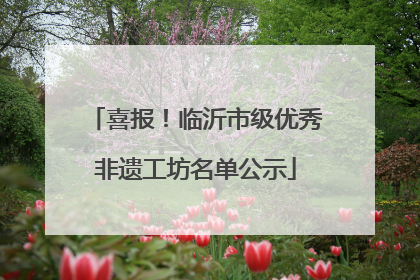 喜报！临沂市级优秀非遗工坊名单公示