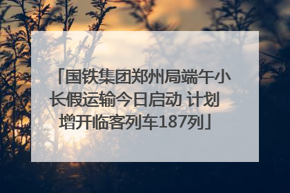国铁集团郑州局端午小长假运输今日启动 计划增开临客列车187列