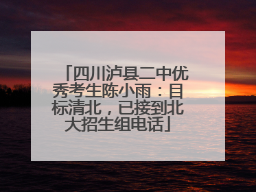 四川泸县二中优秀考生陈小雨：目标清北，已接到北大招生组电话