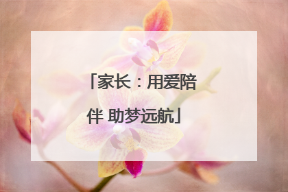 家长：用爱陪伴 助梦远航