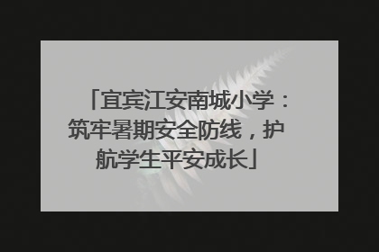 宜宾江安南城小学：筑牢暑期安全防线，护航学生平安成长