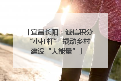 宜昌长阳：诚信积分“小杠杆” 撬动乡村建设“大能量”