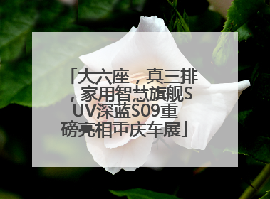 大六座，真三排，家用智慧旗舰SUV深蓝S09重磅亮相重庆车展