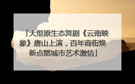 大型原生态舞剧《云南映象》唐山上演，百年商街焕新点燃城市艺术激情