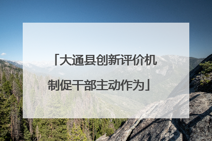 大通县创新评价机制促干部主动作为