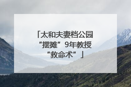 太和夫妻档公园“摆摊”9年教授“救命术”