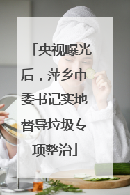 央视曝光后，萍乡市委书记实地督导垃圾专项整治