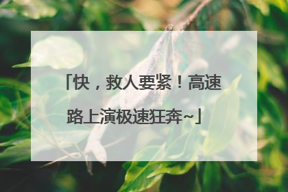 快，救人要紧！高速路上演极速狂奔~