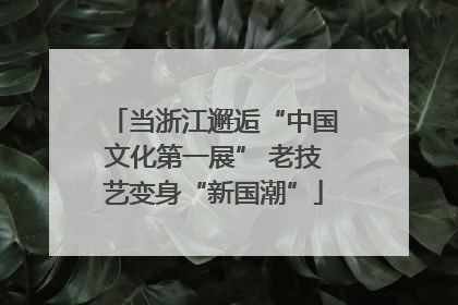 当浙江邂逅“中国文化第一展” 老技艺变身“新国潮”