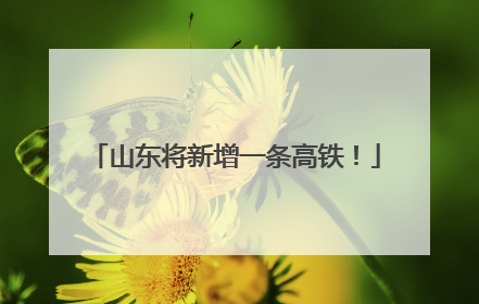 山东将新增一条高铁！
