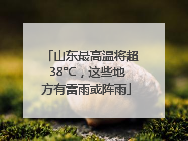 山东最高温将超38°C，这些地方有雷雨或阵雨