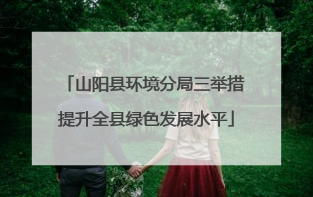 山阳县环境分局三举措提升全县绿色发展水平
