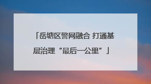 岳塘区警网融合 打通基层治理“最后一公里”