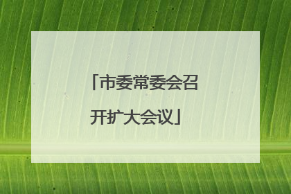 市委常委会召开扩大会议