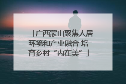 广西蒙山聚焦人居环境和产业融合 培育乡村“内在美”