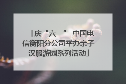 庆“六一” 中国电信衡阳分公司举办亲子汉服游园系列活动