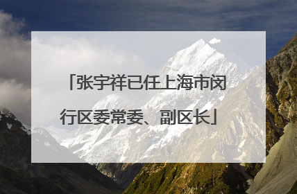 张宇祥已任上海市闵行区委常委、副区长