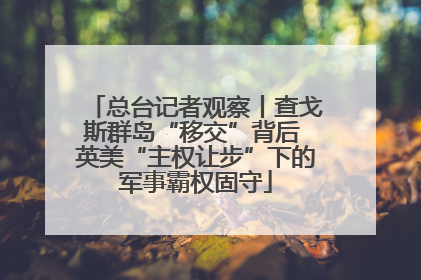 总台记者观察丨查戈斯群岛“移交”背后 英美“主权让步”下的军事霸权固守