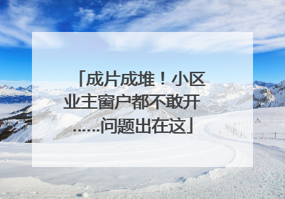 成片成堆！小区业主窗户都不敢开……问题出在这