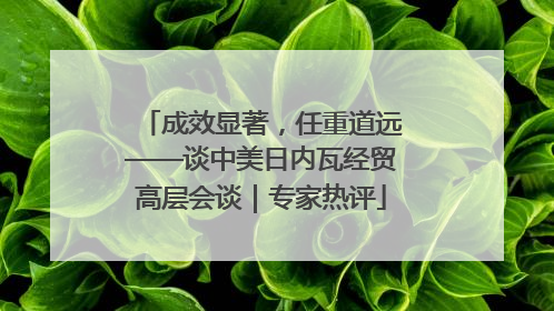 成效显著，任重道远——谈中美日内瓦经贸高层会谈｜专家热评