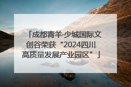 成都青羊·少城国际文创谷荣获“2024四川高质量发展产业园区”