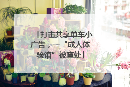 打击共享单车小广告，一“成人体验馆”被查处